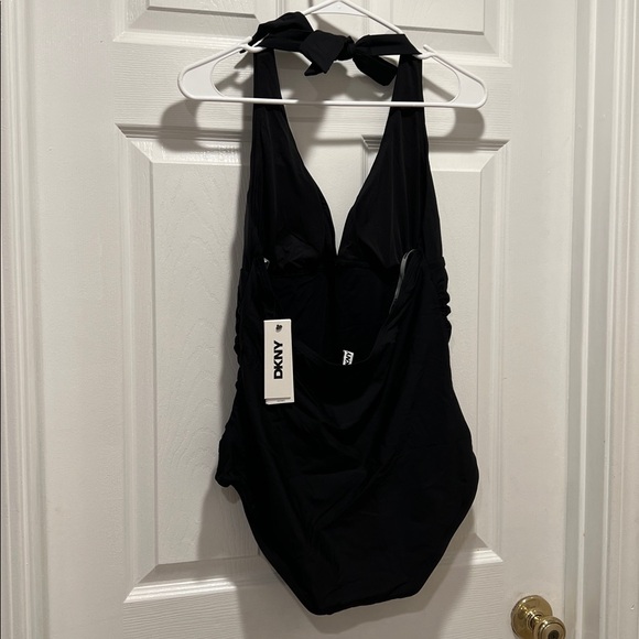 DKNY Black Halter One-Piece Swimsuit. NWT. Large - Picture 5 of 11